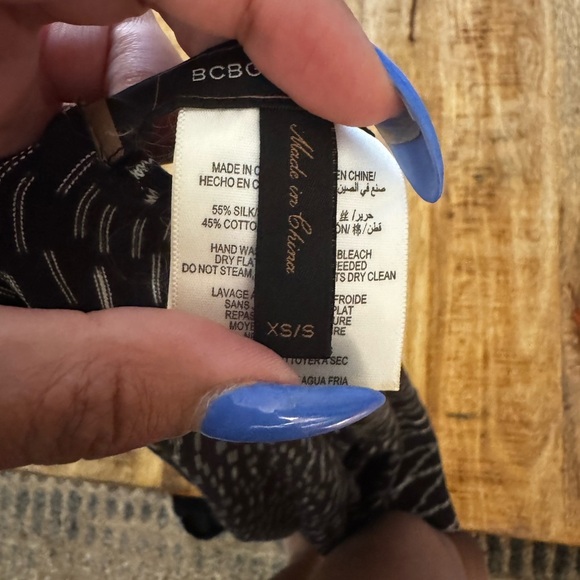 BCBG BCBGMAXAZRIABlack and white waterfall Sweater Long sleeve silk and cotton - Picture 4 of 7